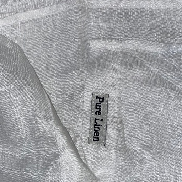 Free line 100% linen button up shirt size L - Picture 4 of 4